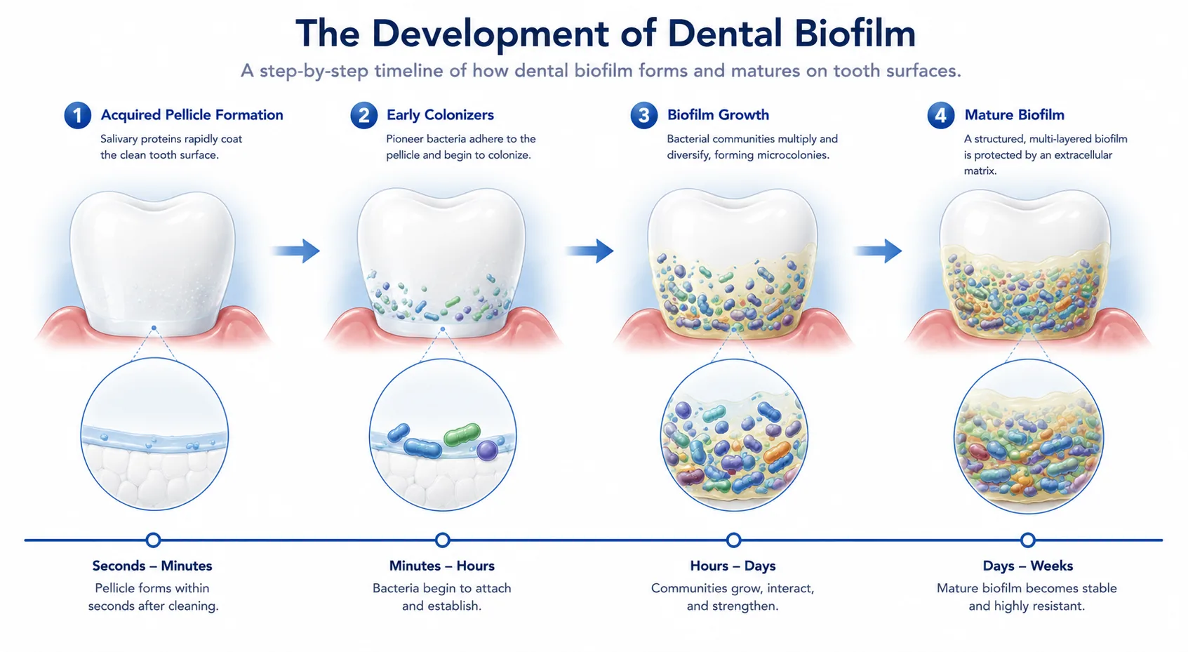 Circular diagram showing the cycle from reduced saliva to lower oxygen and buffering, to anaerobic bacteria multiplying, to volatile sulfur compounds, to bad breath