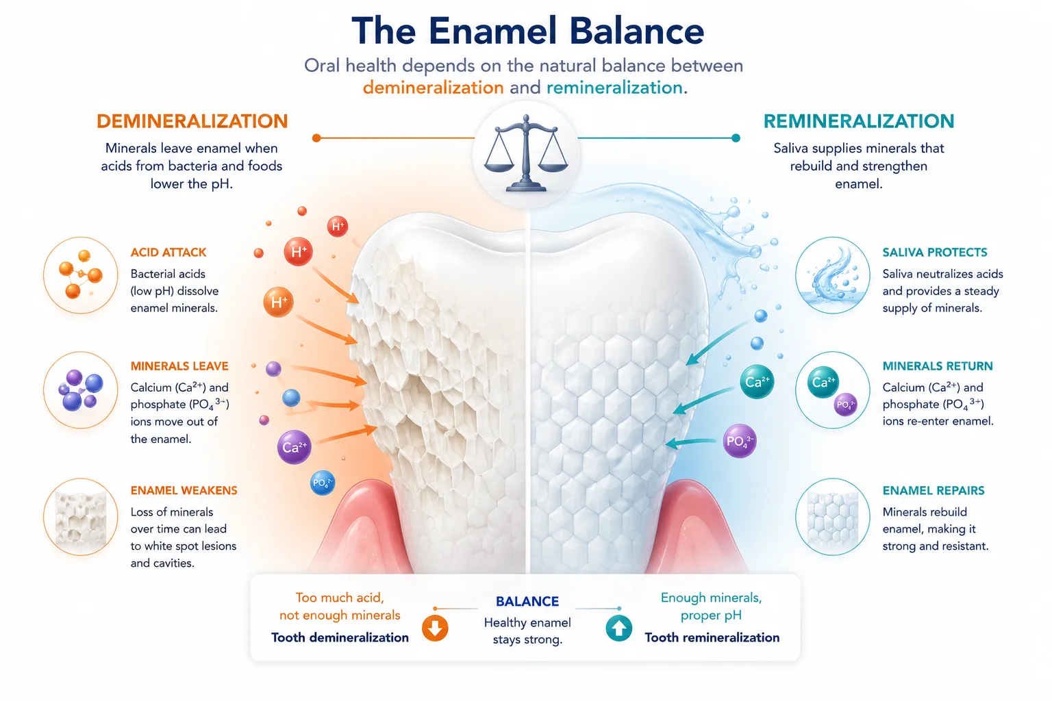 Grid of seven simple icons representing each dry mouth cause: medications, dehydration, mouth breathing, age/hormones, microbiome imbalance, medical conditions, and lifestyle factors